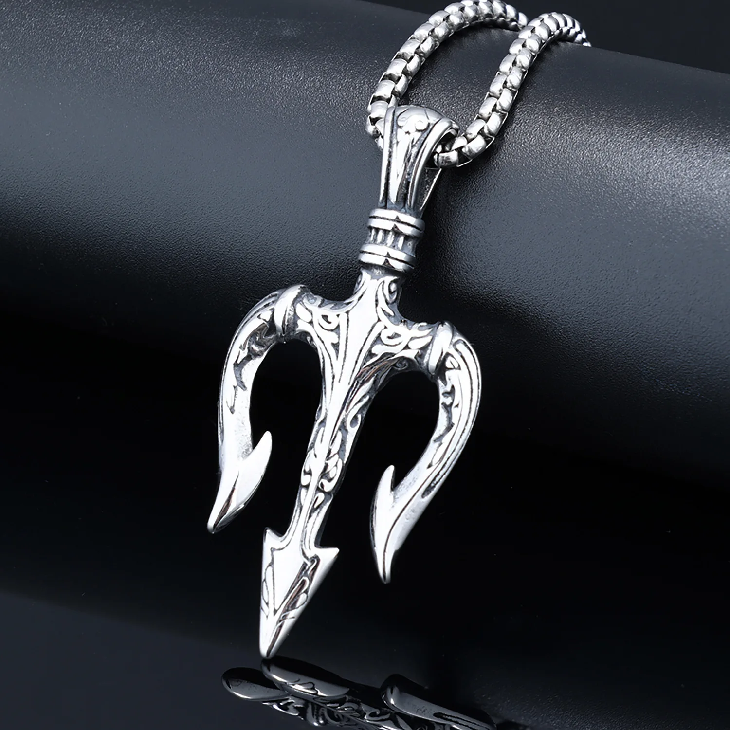 New Arrival 316L Stainless Steel Vintage Trident Dangle Charm Fits Pandora Bracelet & Necklace For Men's Pendant Gift