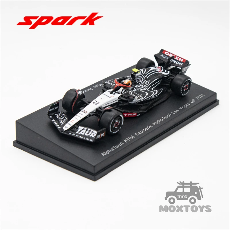 Spark 1:64 AlphaTauri AT04 No.22 Scuderia AlphaTauri Las Vegas GP 2023 Yuki Tsunoda Diecast Model Car