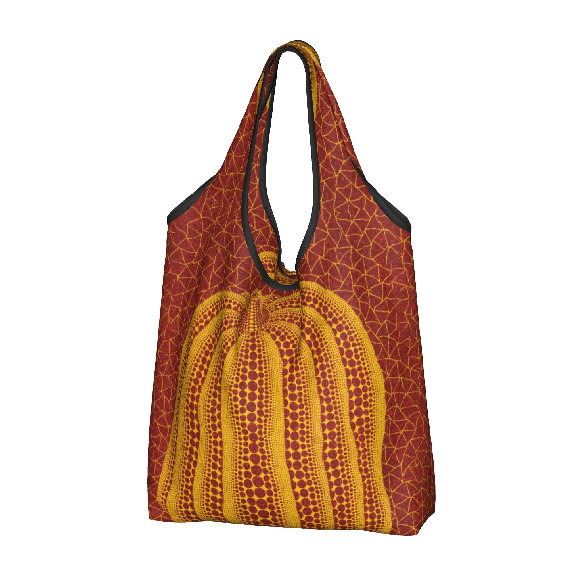 Funny Yayoi Kusama Pumkin Abstract Art Shopping Tote Bags Portable  Groceries Shoulder Shopper Bag