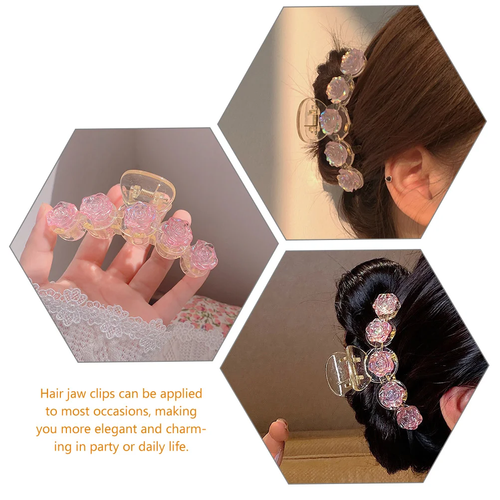 

2Pcs Camellia Claw Clips for Thick Thin Women Acrylic Styling Accessories Hairpins Hair Clips Thin Hair Daily Life