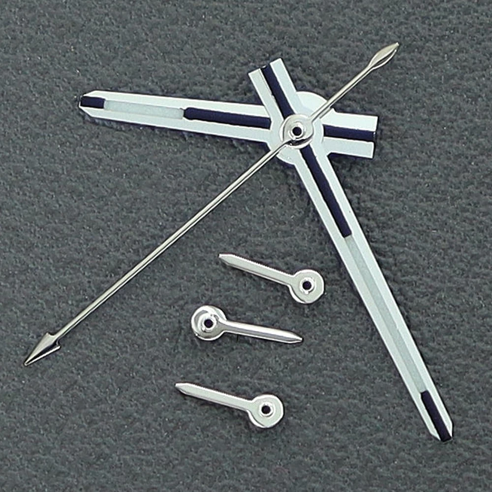 13,5-mm-Zeiger VK63, silberfarben, roségoldfarben, für VK-63-Uhrwerk, Zeiger für Daytona VK63, 6 Zeiger, blau-grün leuchtend – Detail 2