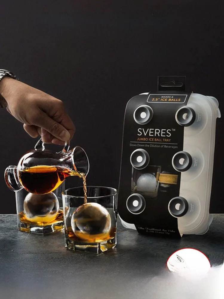 

SVERES Jumbo Whiskey Ice Ball er Transparent Ice Tray Large Ice Cube Ice er Kitchen Tool for Cooking And Baking