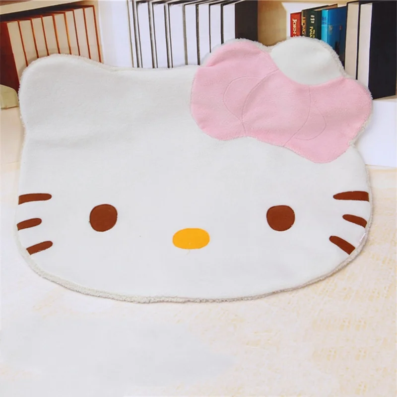 Hello Kitty-Polymères de sol en peluche coordonnants pour la décoration de la chambre, tapis de maison, salon, salle de bain, grande tête, doux,