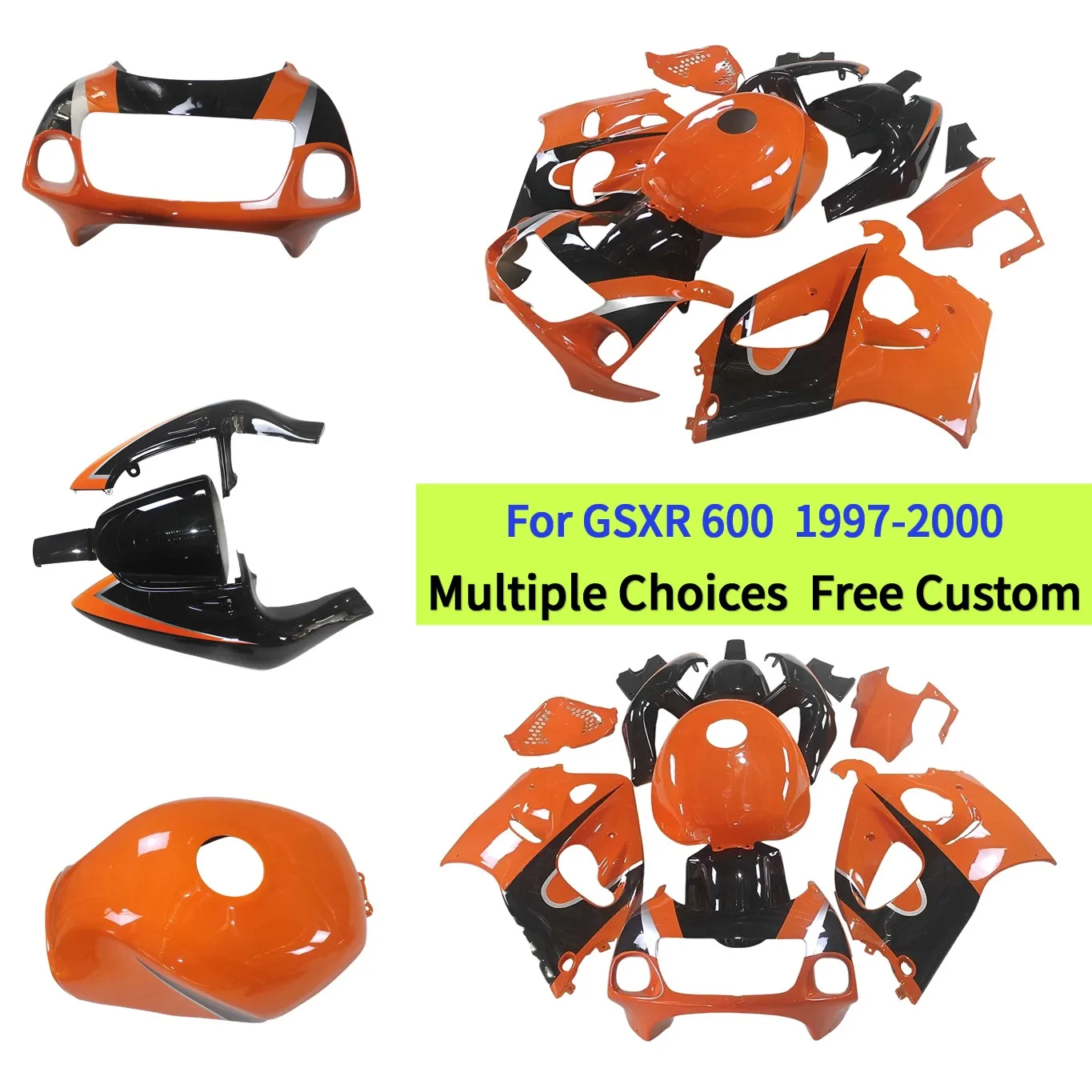 

Полная замена кузова из АБС-пластика для Suzuki GSXR 600 SRAD 1996, 1997, 1998, 1999, 2000, GSXR 600 GSXR 750, комплект обтекателя | Оранжевый Черный