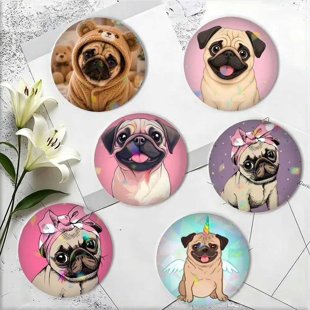 Cute Pug Dog-G C-Cartoon 25mm 32mm 44mm 58mm 75mm Brooches Badges Pins for Accessories Gift