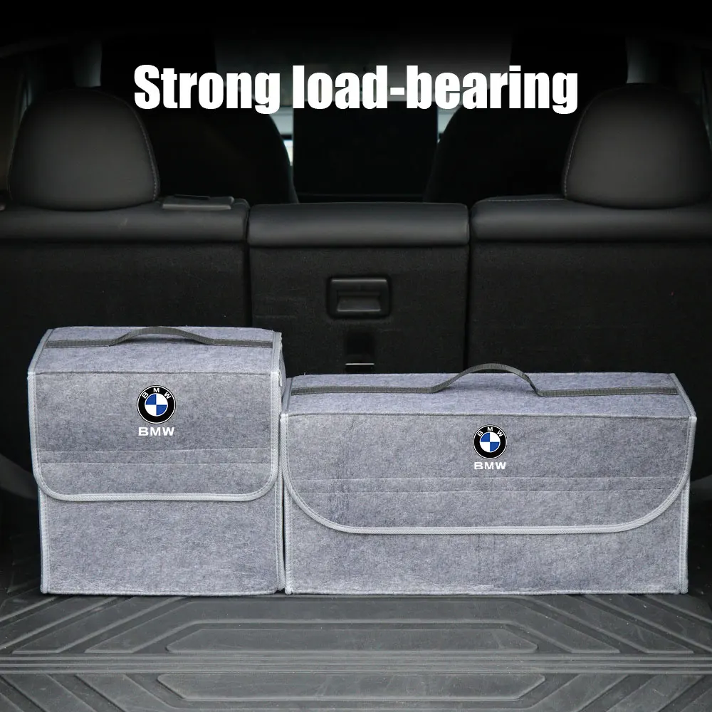 Foldable Car Trunk Storage Bag Felt Cloth Storage Box Badge Organizer Tools Accessories For BMW M Performance Series E46 E90 E60