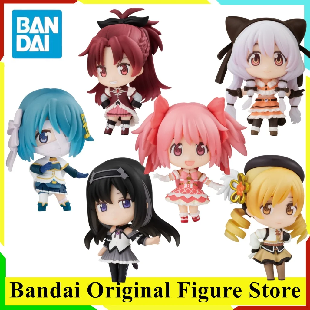

Original BANDAI Puella Magi Madoka Magica Anime Kaname Madoka Akemi Homura Tomoe Miki Sakura Momoe Action Figurine Toy PVC Model