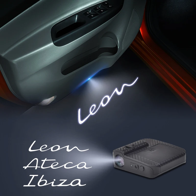 For Seat Ateca Leon Ibiza Logo Wireless Courtesy Car Door Projector LED Welcome Lights Decor