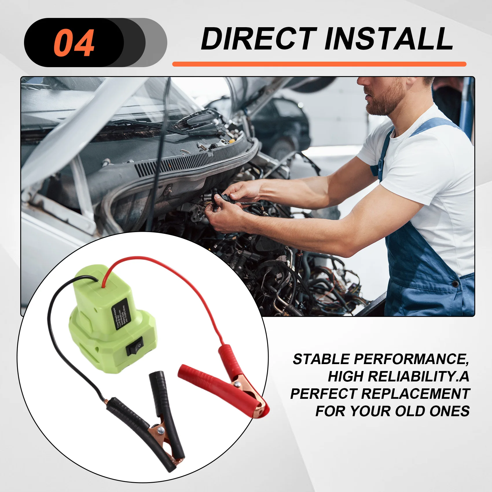 

ABXD Automotive Battery Car Emergency Start Power Supply Treasure For Ryobi 18V Lithium Battery DIY Adapter