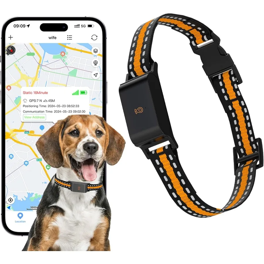

GPS-трекер для собак, трекер для животных домашних животных с виртуальным ограждением, водонепроницаемый, с защитой от потери, отслеживание в реальном времени, отрывной ошейник, умный монитор приложения