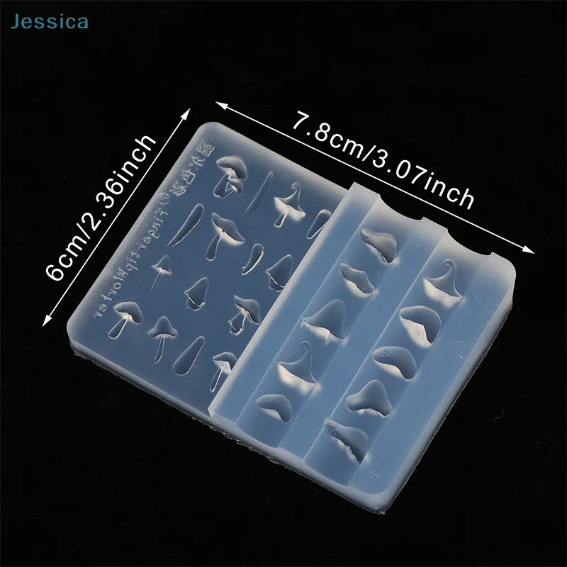 ♥ クリエイティブ 3D キノコシリコーンネイルアートモールド DIY ネイルデコレーション透明マニキュアテンプレート