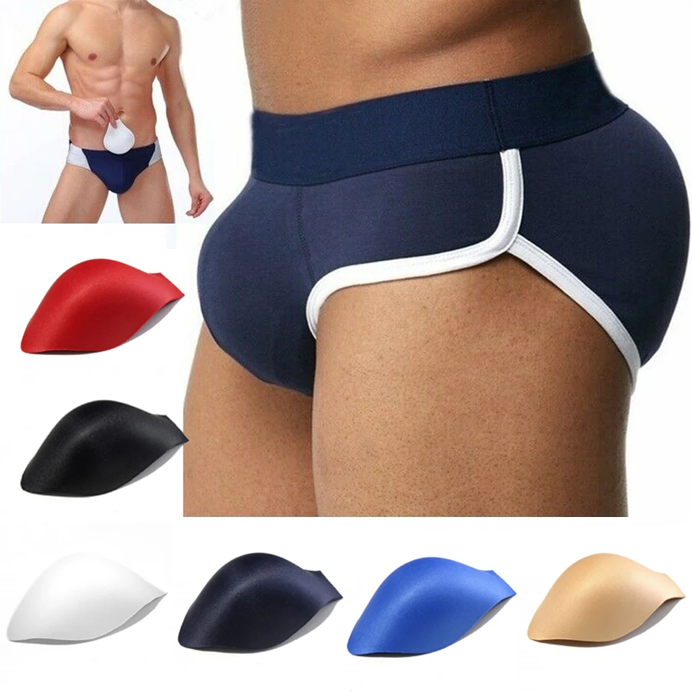 Confidence Boosting Sponge Pouch Pad Cushion Underwear 3D Cup Bulge Enhancer Swimwear Briefs for Men Navy Blue