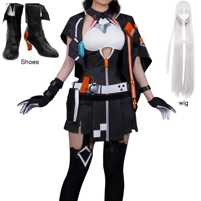 Anime! Honkai Impact 3 Kiana Kaslana Suit vestito da battaglia vestito Sexy uniforme Cosplay Costume di Halloween parrucca scarpe