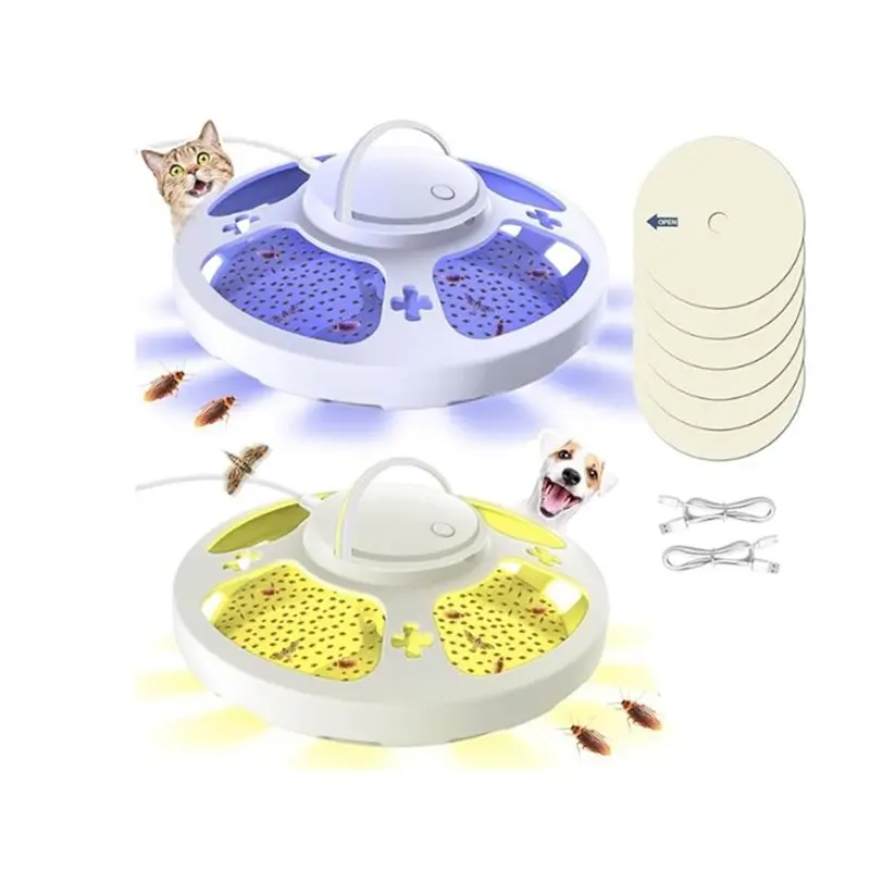 

Ловушки для блох для дома, 2 упаковки, 10 липких подушечек и USB-кабель, световая ловушка для блох с подвесным креплением