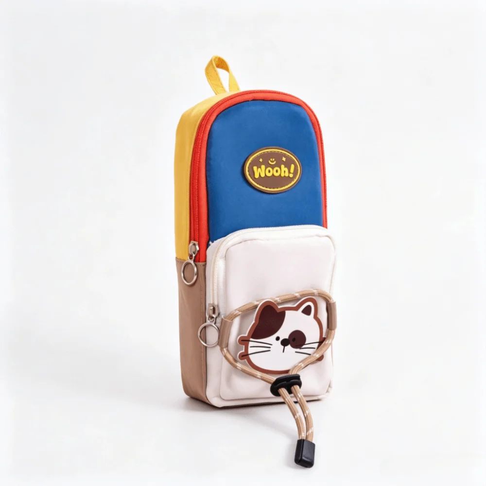 Large Capacity Pencil Case Color-Blocked High Appearance Level Pen Bag Cute Simple Design Stationery Bag Student