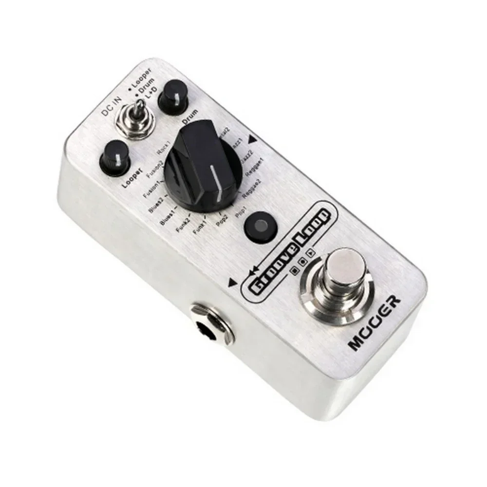 MOOER Groove Loop Guitar Drum Machine - 20min Looper 16 Drum Grooves 3 Modes Tap Tempo Guitar Mini Jamming Pedal