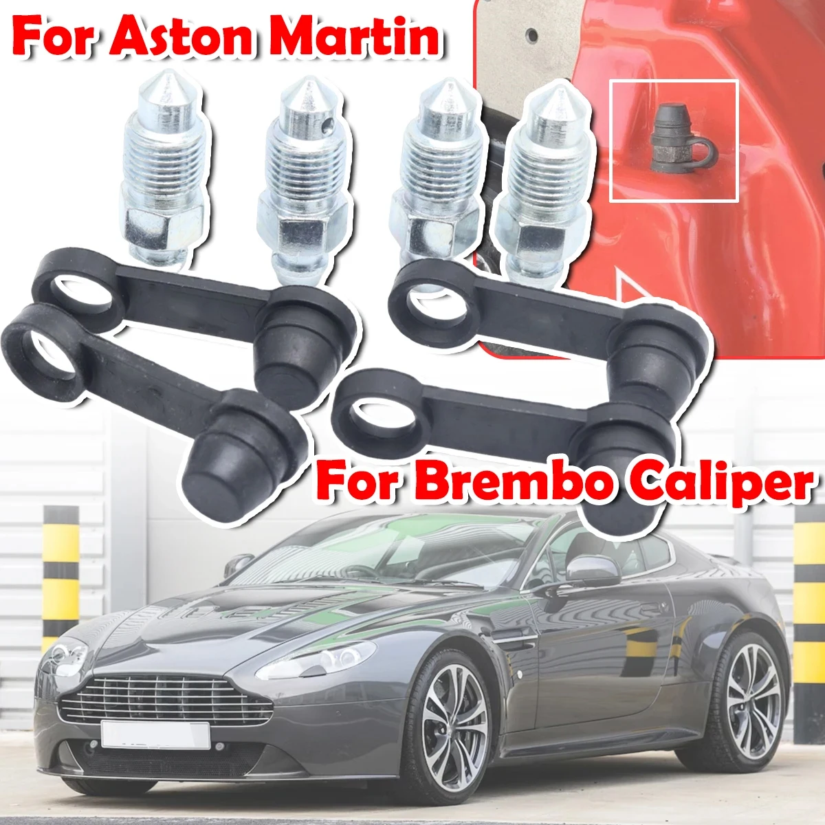 Car Rear Bleeder Valves and Rubber Dust Caps Left Right Caliper Bleed Nipple Screw For Aston Martin Vantage V12 /DB9 /V8 Vantage