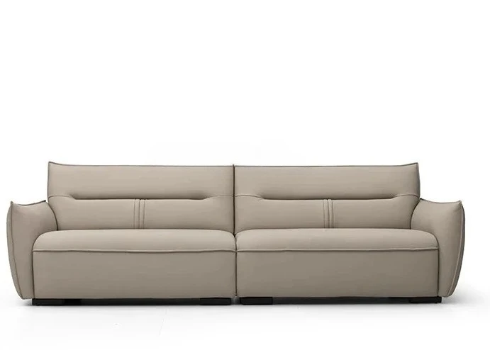 

A15 Small apartment leather bread sofa modern minimalist living room Italian style extremely simple row of three people