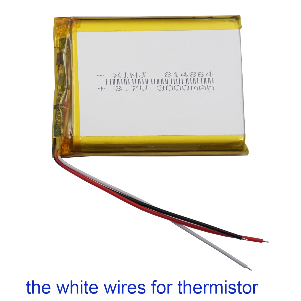 3.7V 3000mAh 11.1Wh Thermistor 3 Wires Replacement Rechargeable Li Battery 814864 For Tablet PC Power Bank E-Book PAD GPS PSP