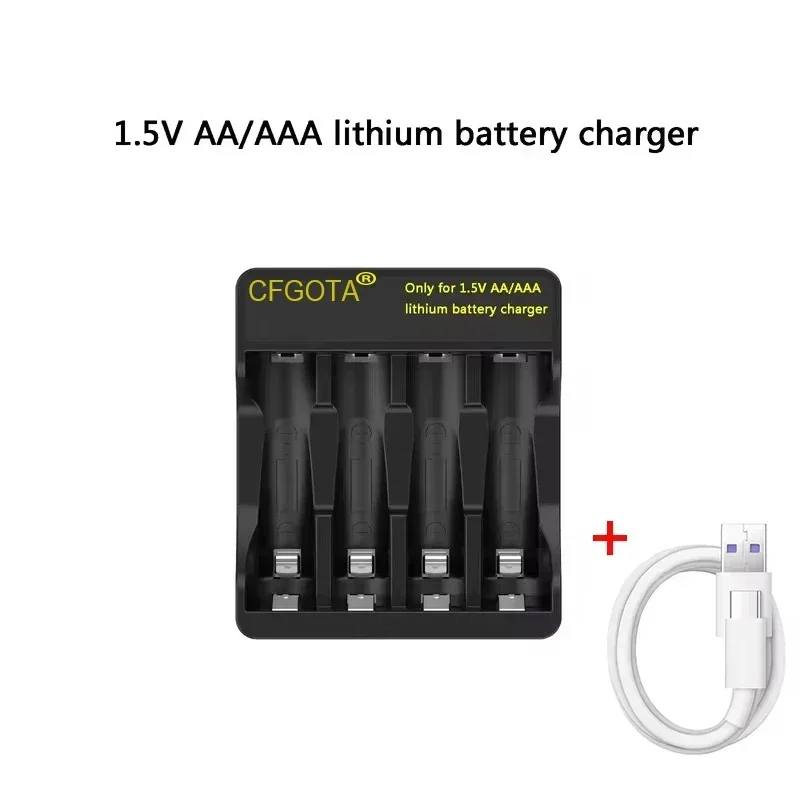 Batterie lithium-ion aste avec chargeur USB, batterie AA, télécommande, souris, ventilateur, jouet électrique, 1.5V, 9800mwh