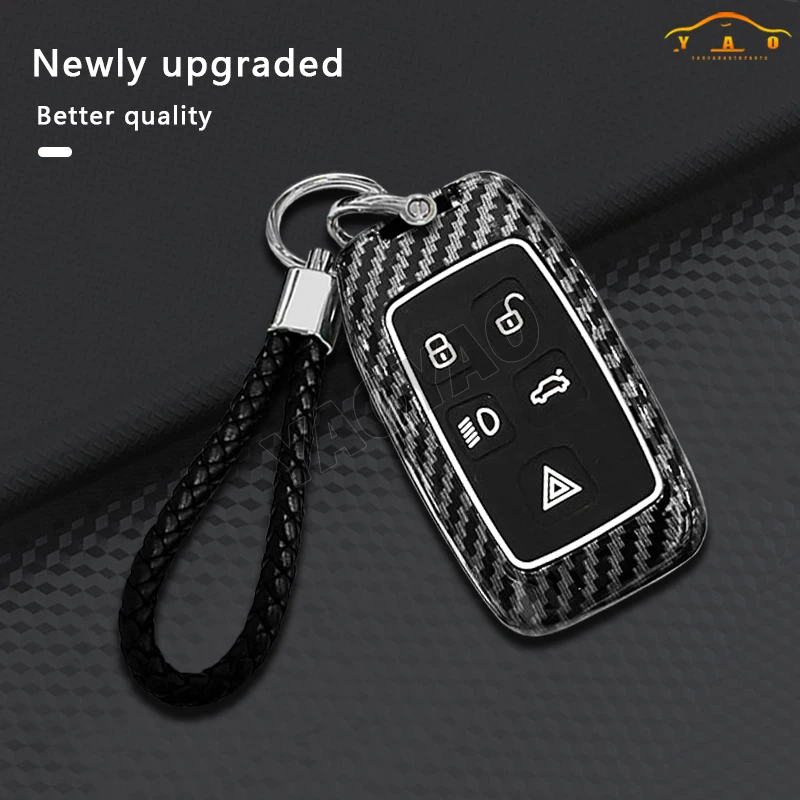 

ABS Carbon fiber Remote Car Key Case For Land Rover Evoque Discovery Sport For Jaguar XE XF E-Pace F-Pace