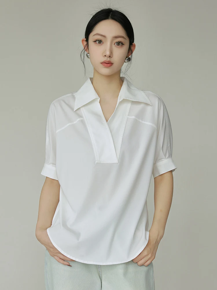 

Новая женская футболка Jolan Summer 2025 с V-образным вырезом, универсальная, модель S608, для повседневной носки, свободного кроя, стандартной длины.