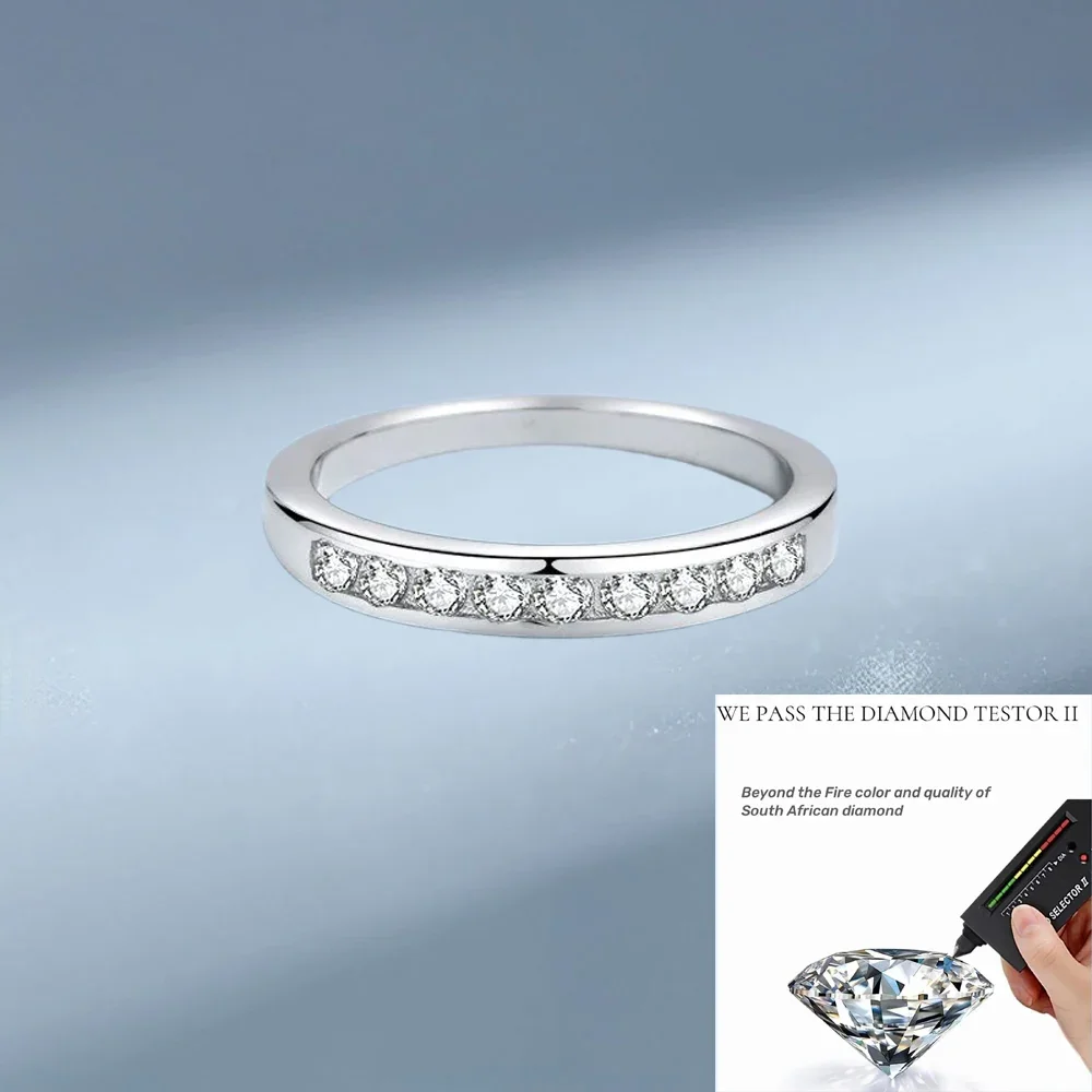 

Роскошные маленькие платиновые кольца с бриллиантами 0,27 карата для женщин, кольцо Pt950 с девятью муассанитом, сверкающие обручальные кольца, ювелирные изделия