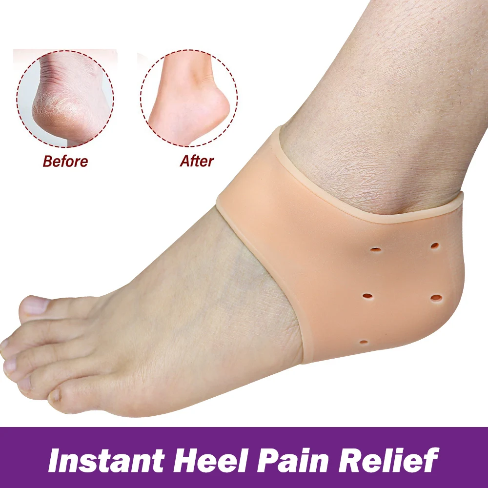 Pexmen 2Pcs Gel Heel Cups Heel Protectors Cushions for Pains Cracked Heels Spurs Plantar Fasciitis for Men and Women