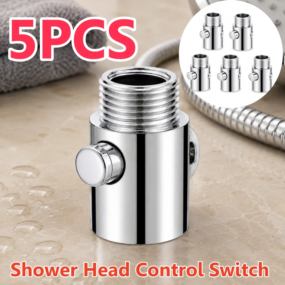 5/1PCS Quick Pause One-Button Shower Head Control Switch Water Flow Stop Valve Bathroom Accessory Shower Head Controller