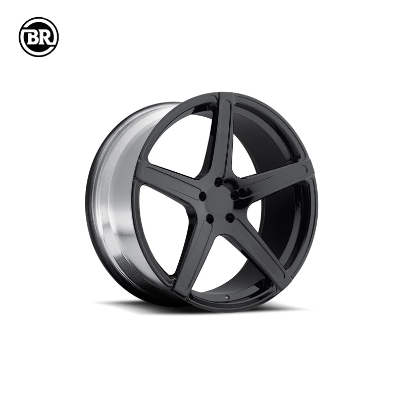 Custom Matte Black Polishing 18-26 Inch Racing Car Wheels Deep Dish Forged 5*130 Rims With Polished Lip