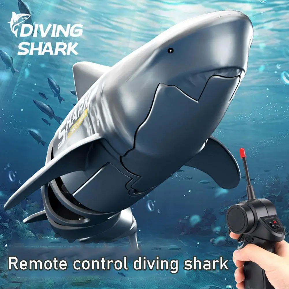 Smart Remote-controlled Diving Shark Biomimetic Fish Waterproof RC Boat Gift For Kids Boys Water Robot Toy For Swimming Fishbowl