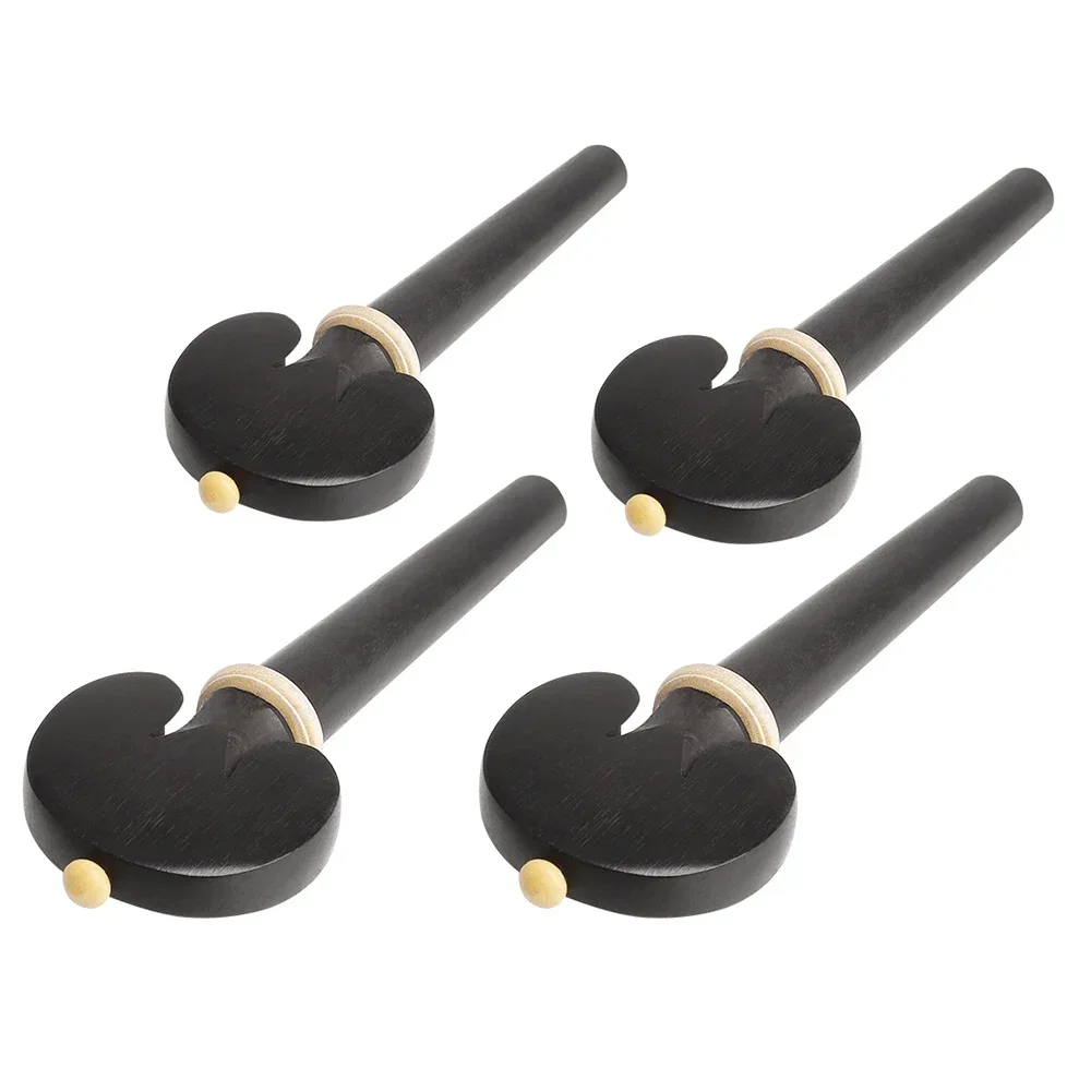 4Pcs/Set Cello String Shafts Ebony and Poplar Professional Musical Instrument Ebony Cello Tuning Pegs Accessories