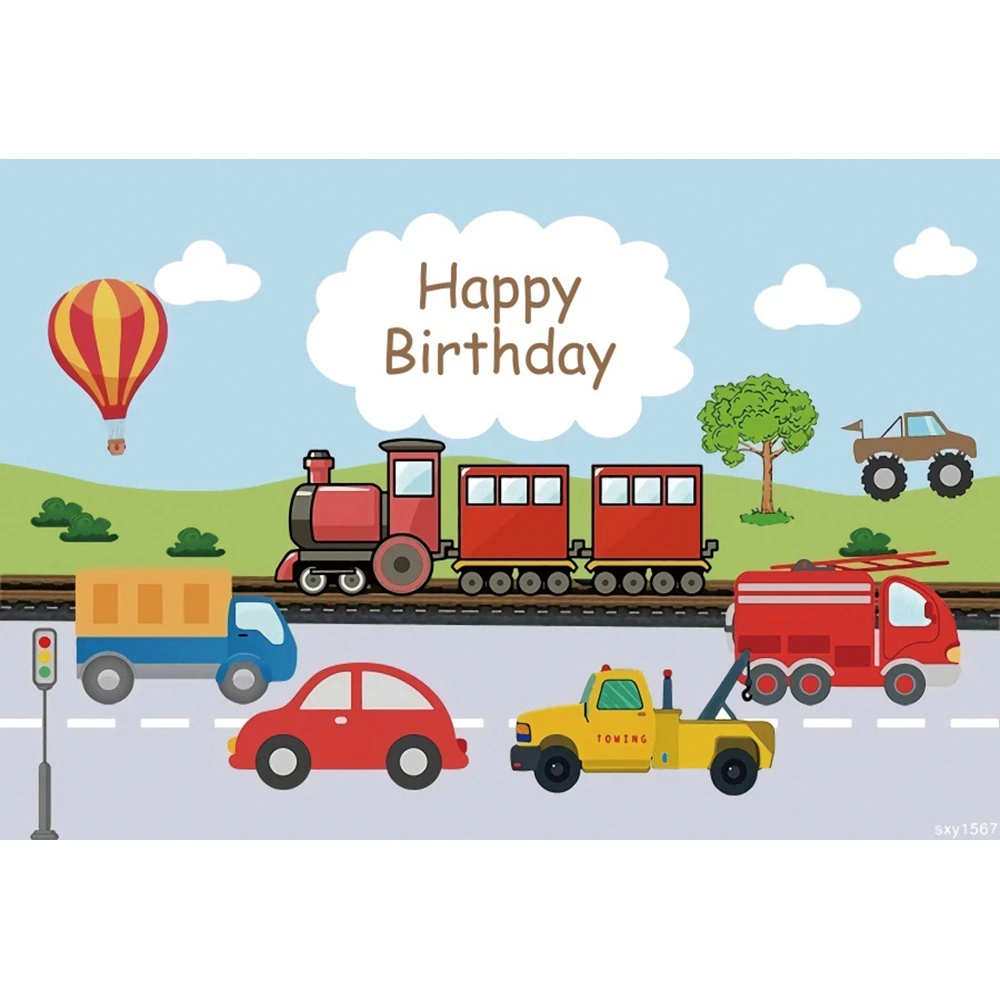 فريق البناء خلفية التصوير الفوتوغرافي حفلة عيد ميلاد الطفل حفارة سيارة المرور التصوير خلفية الديكور استوديو الصور #3