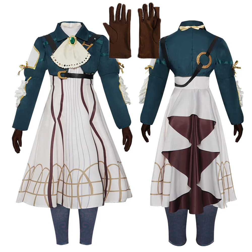 10PCS Violet Evergarden Cosplay Costume Anime Cosplay Violet Evergarden Costume for Women Halloween Glove accessories Women Men