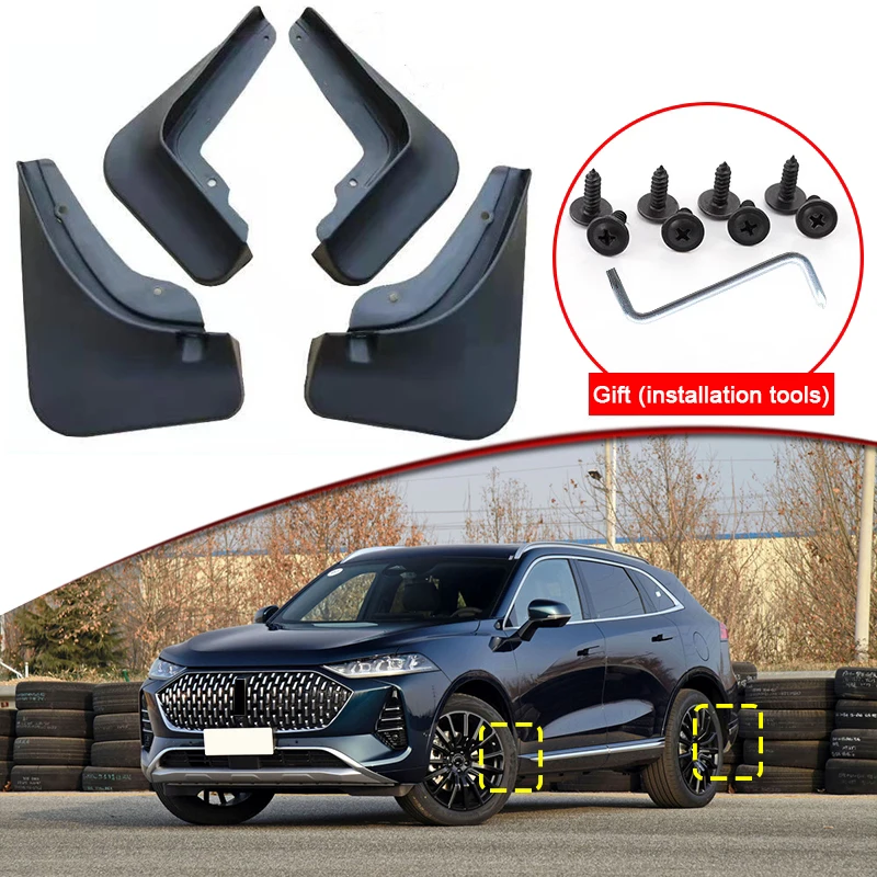 Car Styling Fit For WEY Coffee 01 PHEV 2022 2023 ABS Car Mud Flaps Splash Guard Mudguards MudFlaps Front Rear Fender Accessories