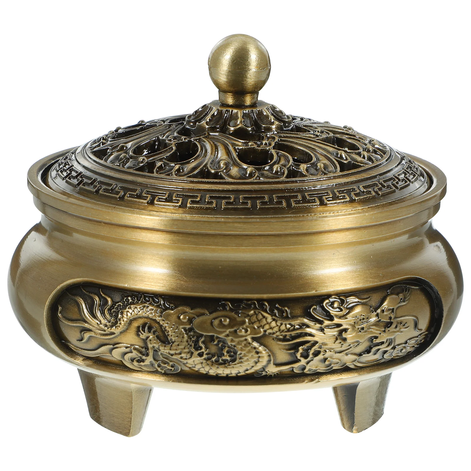 

Incense Burner Indoor Alloy Retro Decorative Censer Aroma Burner for Home Tearoom Office Living Room Tabletop Ornament