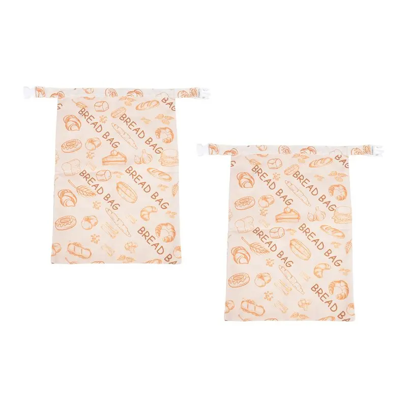 Must Have 2Pack Beeswax Bread Bags Reusable Bread Bags With Beeswax Fabric Lining Natural Cotton Bees Wax Bag