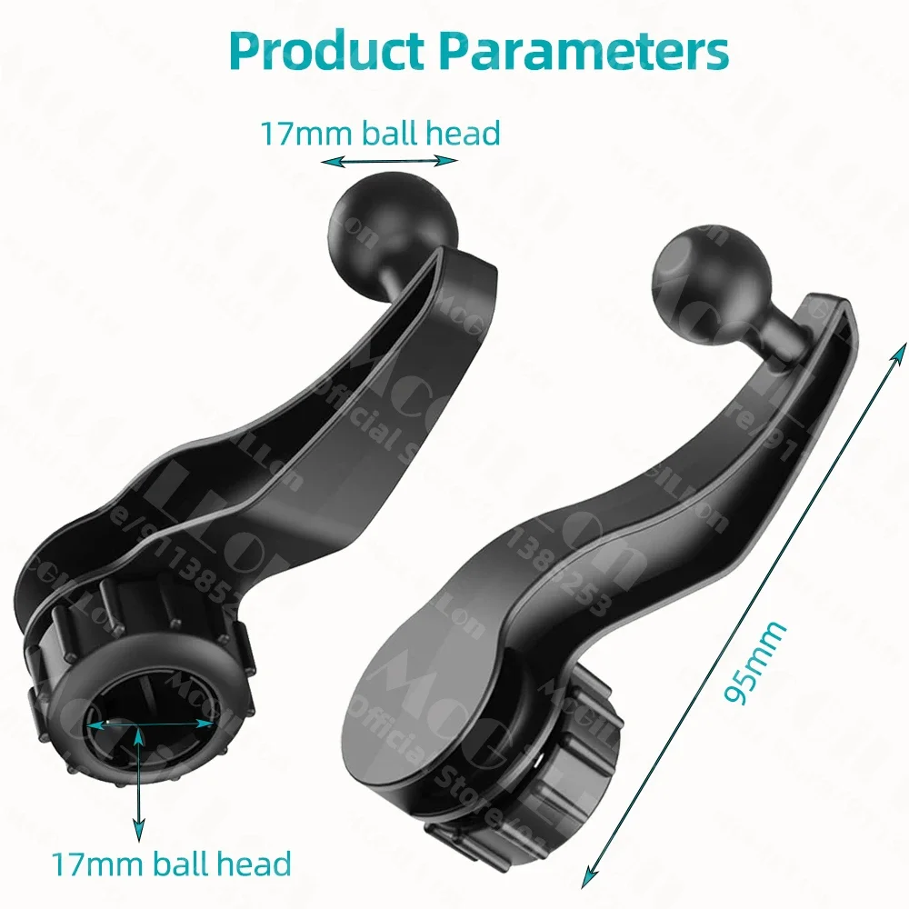 Auto-Handyhalterung Verlängerungsstange Lüftungsöffnung Display-Adapter Verlängerungsarm Modifikationszubehör 17mm Universal-Kugelkopf – Detail 9