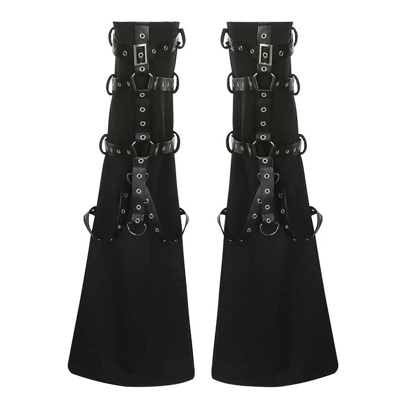Street Style Punk Leg Warmers Academia Mall Goth Knee Sleeves Bandage Leg High Boot Stockings Full Length Women Socks Y2k 2025
