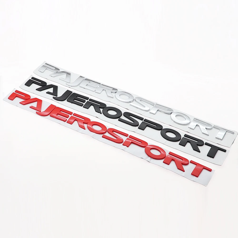 1PC 3D ABS PAJERO SPORT Car Letter Logo Front Hood Sticker Tail Bumper Badge Auto Rear Trunk Emblem Accessories SL