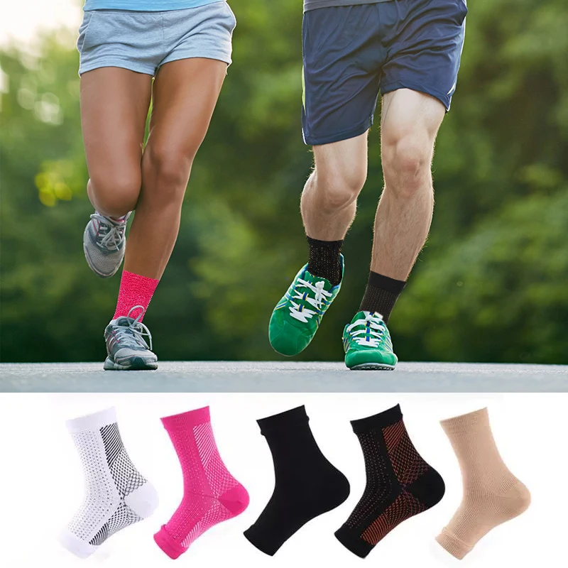 S-2XL Open Toed Sock Men Ankle Compression Foot Protect Angel Sleeve Heel Arch Support Pain Relief Hot Sports Socks Women Socks