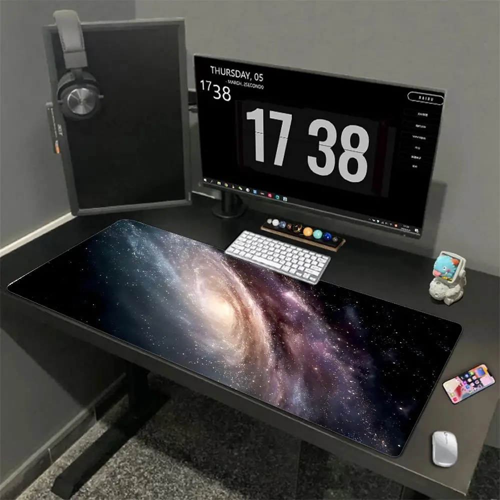 لوحة ماوس كبيرة من Galaxy، لوحة مكتب، لوحة ماوس مطاطية مضادة للانزلاق على الطراز القديم، ملحقات الكمبيوتر، ملحقات المكتب.