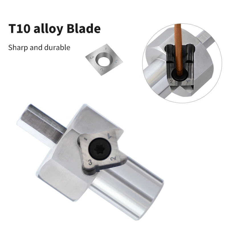 1pc Workbench Dog Hole Chamfer Reamer Tool Stainless Steel 20mm 3/4 Inch Dog Hole Shaping Trimmer Hex Shank for Electric Drill