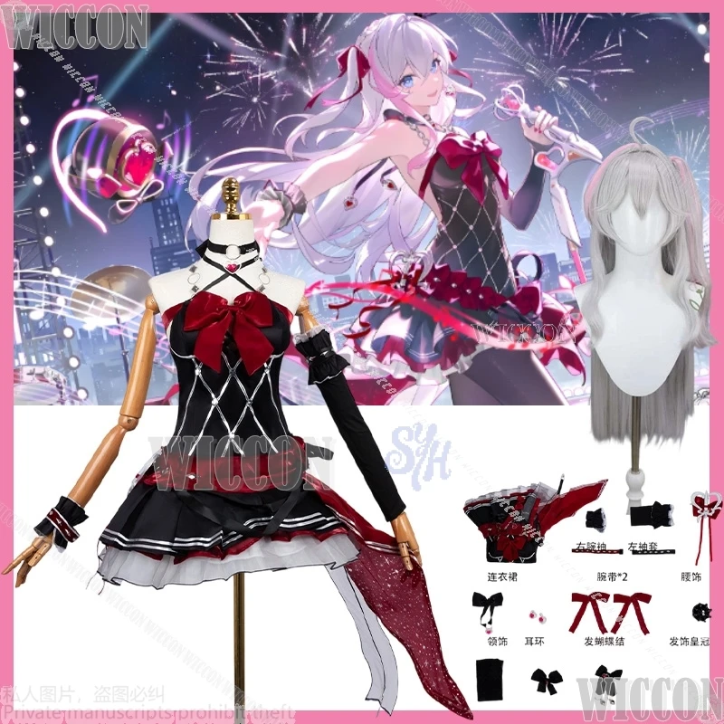 

Kanami Game Strinova Cosplay Anime Clothes Kawaii Idol Uniform Black Red Flower Goth Dress Sexy Lolita Halloween Carnival Outfit