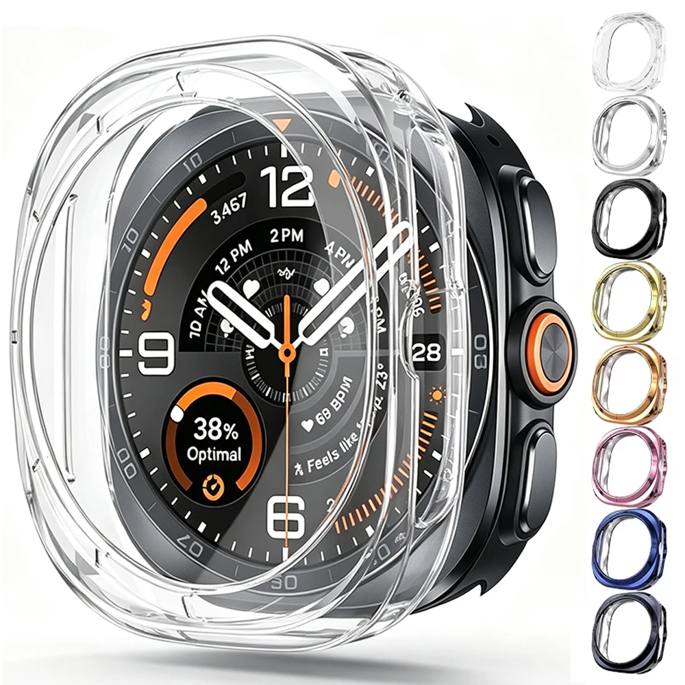Soft TPU Case For Samsung Galaxy Watch Ultra2 47mm Bumper Hollow Protective Shell Cover For Galaxy Watch 9 8 7 Ultra Accessories