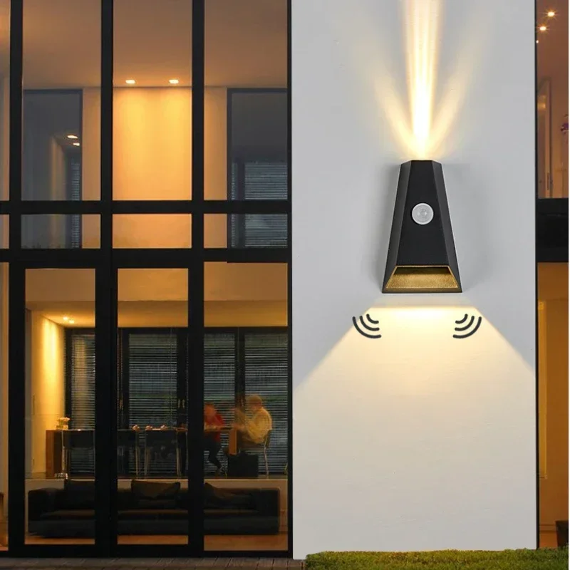 Motion Sensor Wall Lamp LED Lights Outdoor Waterproof IP65 Gardern Decor Lamp Interior Up Down Wall Decoration Porch Light