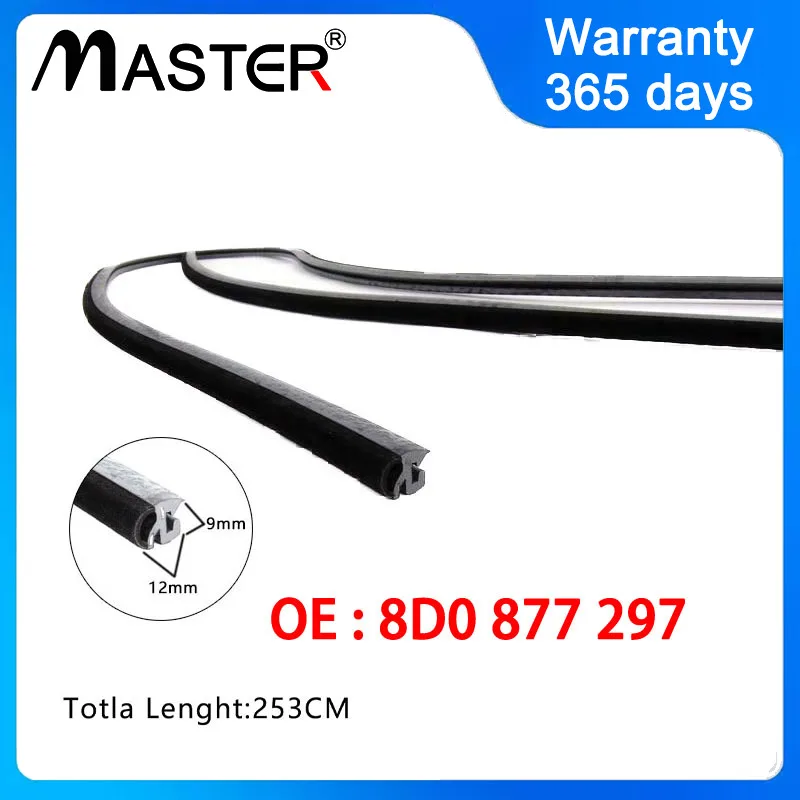 Car Sunroof Glass Seal Gasket Rubber Black 8D0877297 for VW PASSAT JETTA GOLF BEETLE AUDI A4 LEON 8D0 877 297