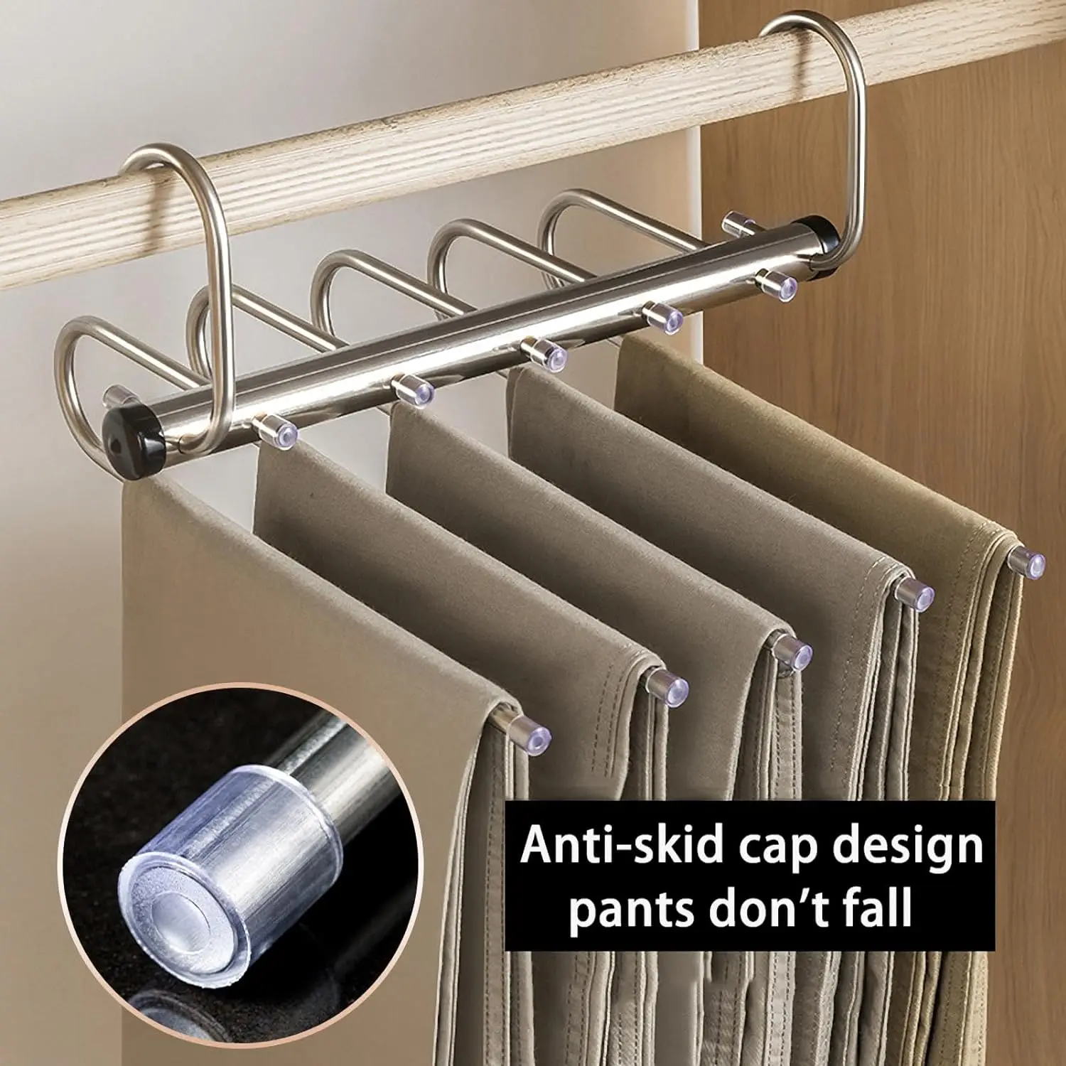 

1pcs Folding Magic Pants Hangers, 5/9Layer Stainless Steel Space Saving Clothes Rack, Jeans Trousers Scarf Organizers for Closet