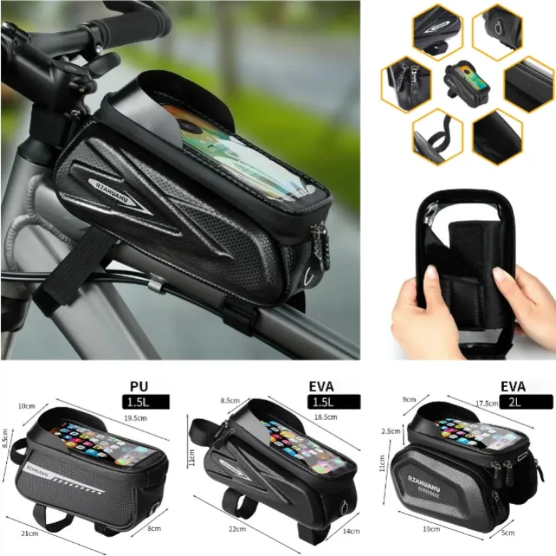 

Bicycle Bag Frame Front Top Tube Bike Bag Touch Screen Phone Holder Case Storage Top Front Tube Frame Bag Cycling Accessories