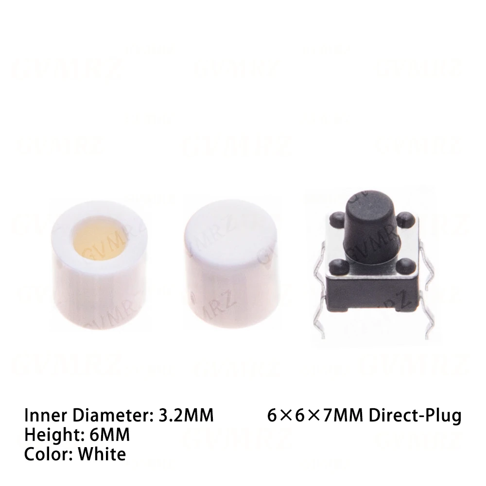 50 Pairs 6x6x7mm 4PIN With Round Cap100PCS PCB Momentary Tactile Tact Mini Push Button DIP Integrated circuit Integrated Circuit